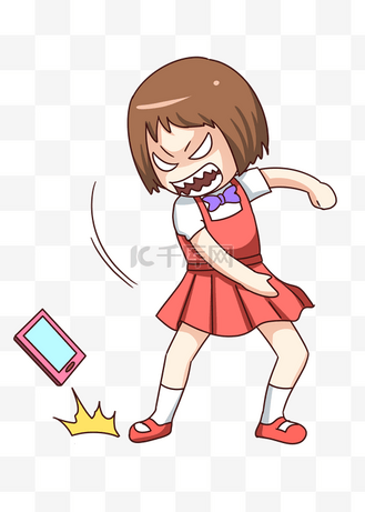 非常生气小女孩