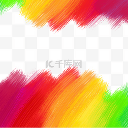 彩色水彩笔触图片_彩虹色油画水彩风边框PNG免抠图