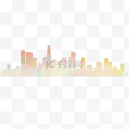 彩色城市剪影