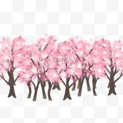 粉色樱树图片_粉色桃花桃林