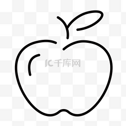 苹果线性图片_一个卡通的苹果