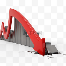 股市箭头图片_跌落的股市统计图3d元素