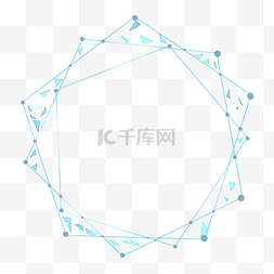 科技六边形标题图片_科技风蓝色边框