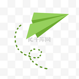 夏天童年纸飞机绿色