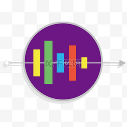 紫色ppt装饰图片_圆形条形PPT图表