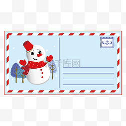 圣诞祝福图片_可爱圣诞小雪人明信片