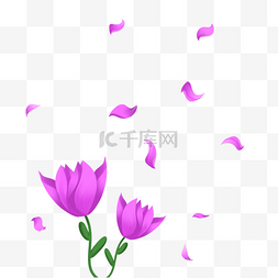 飘落花瓣紫色图片_紫色立体花朵花瓣