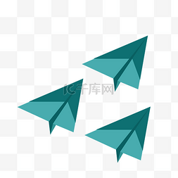 蓝色折纸飞机元素