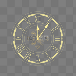 钟表金色图片_金色圆形时钟钟表