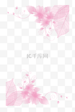冬天结冰的花朵图片_粉色花朵边框