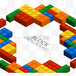 正方形立体方块图片_乐高立体积木块装饰边框