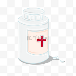 药品十字医院医疗药品简单白色