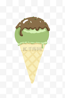 夏季绿色冰激凌PNG