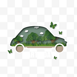 环保简约图片_绿色生态汽车环境