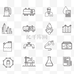 加油站素材图片_加油站线性图标