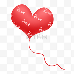 红色love七夕情人节唯美爱心气球