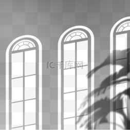 阳光照射投影图片_创意手绘阳光照射窗花植物投影
