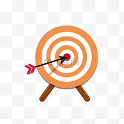 矢量靶图片_射中的红色箭靶矢量素材