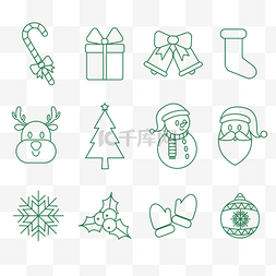 雪人礼物图片_圣诞节线描图标