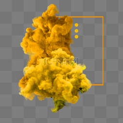 烟雾图片_明黄水溶墨水烟雾浓雾装饰边框