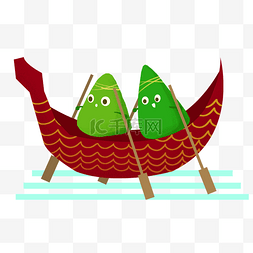 端午节粽子船图片_创意卡通赛龙舟粽子船
