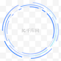玻璃拟态科技图片_圆形科技感蓝色边框