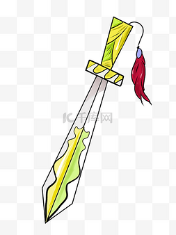 黄色的暗纹刀剑插画