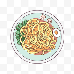 主食面条图片_美味的炒面卡通插画