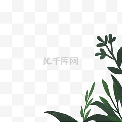 卡通深绿色的植物叶子免扣图