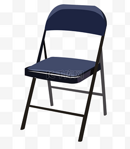 蓝色简易靠背椅子