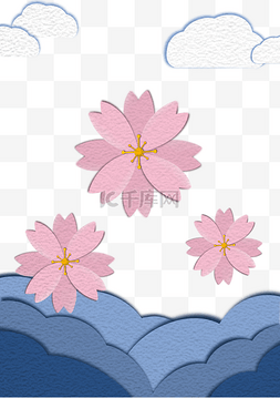 韩系樱花剪纸风