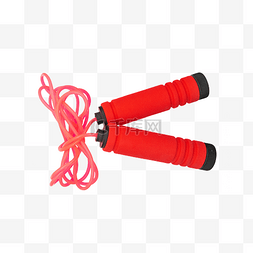 运动器材跳绳图片_红色跳绳