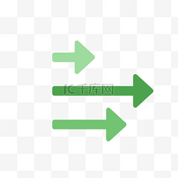 箭头单向图片_绿色三个箭头号免抠图