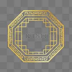 中式窗格纹理图片_多边形金色窗格