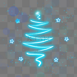 发光的圣诞树图片_装饰发光的光效圣诞树