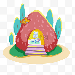 草莓水果房子插图