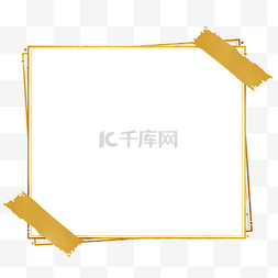 线条纸图片_金色贴纸边框