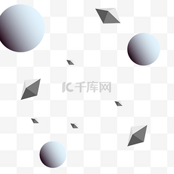 灰色漂浮立体几何