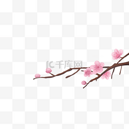春天桃花树枝