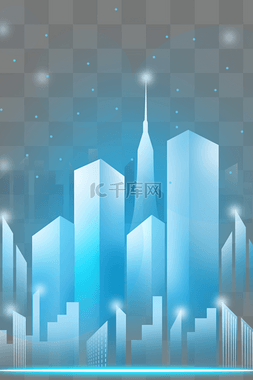 蓝色高楼大厦背景图片_商务建筑