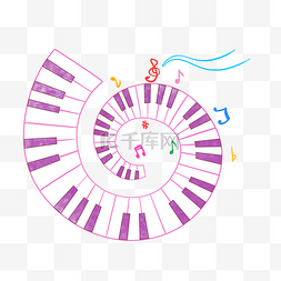 演奏钢琴卡通插画