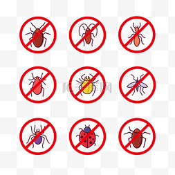 杀虫标志图片_杀害虫的红色标志