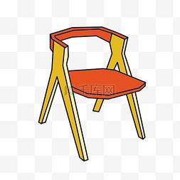 红色休闲椅子插画