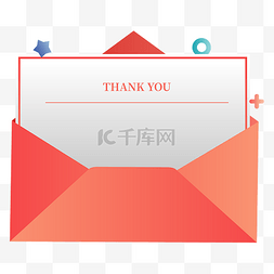 感谢cctv图片_感恩节渐变红色感谢信封