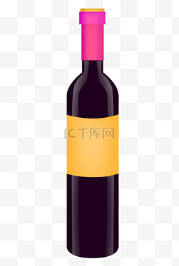 红酒标签图片_一瓶红酒黄色的标签