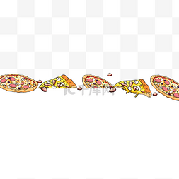 美食卡通披萨边框