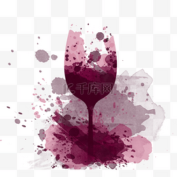 红酒喷溅素材图片_酒红色水彩效果创意元素
