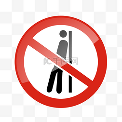 电梯禁止标识图片_矢量电梯标识禁止倚靠