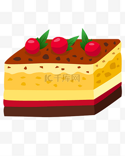 甜点手绘涂鸦图片_草莓奶油蛋糕PNG免抠