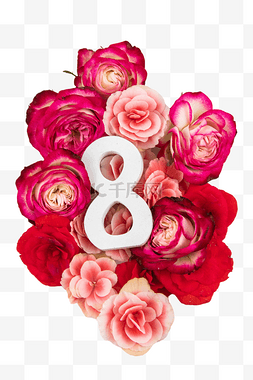 38妇女节节日花朵装饰